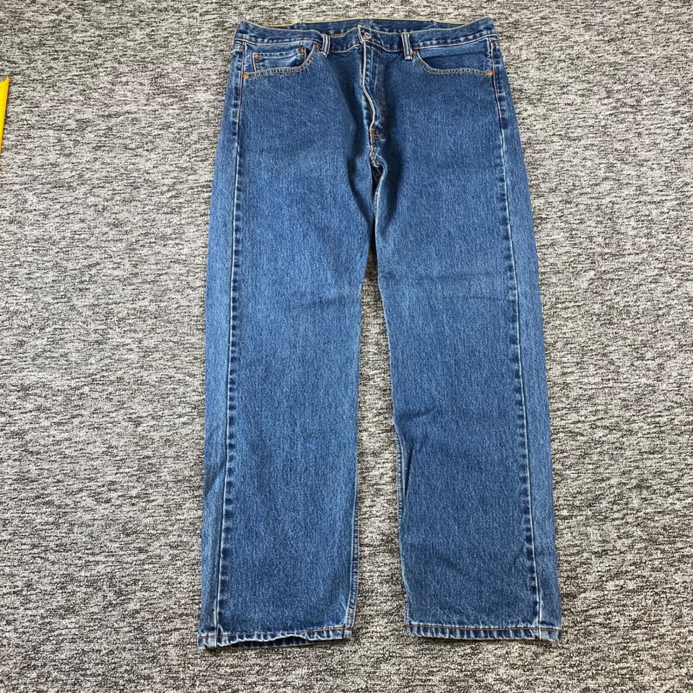 Levis 505 Jeans Mens 40x32 Blue Medium Wash Regular Fit Straight Leg Denim